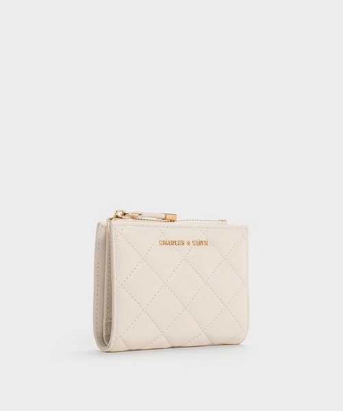 CHARLES & KEITH アルヴァ キルティング スモールウォレット Alva アルヴァ キルティングトップジップ スモールウォレット（財布