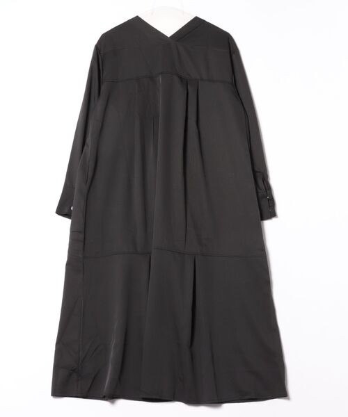 セール】Vネックルーズシルエット長袖ボリュウーロングワンピース