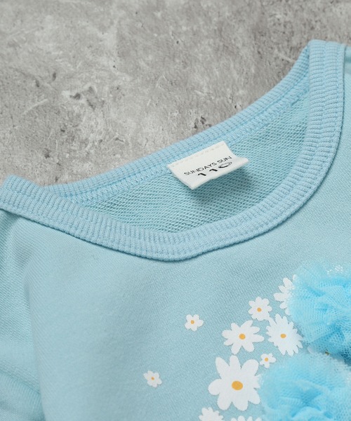 SUNDAYS SUN(サンデイズ サン)の「プリントトレーナー(おはな)(スウェット・キッズ・ピンク/サックスブルー・80/120/110/100/90/130)」の4枚目の写真