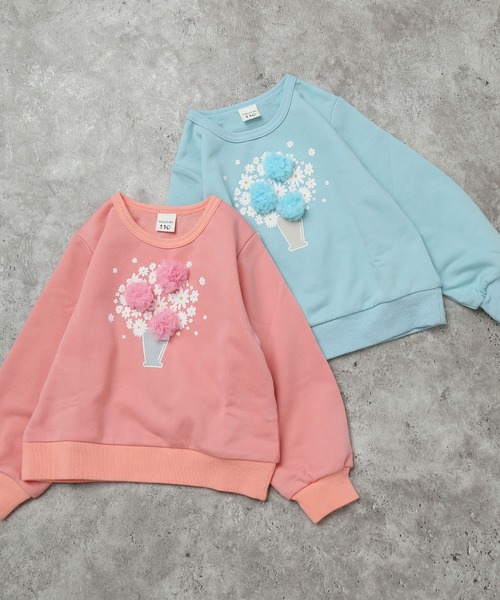 SUNDAYS SUN(サンデイズ サン)の「プリントトレーナー(おはな)(スウェット・キッズ・ピンク/サックスブルー・80/120/110/100/90/130)」の7枚目の写真