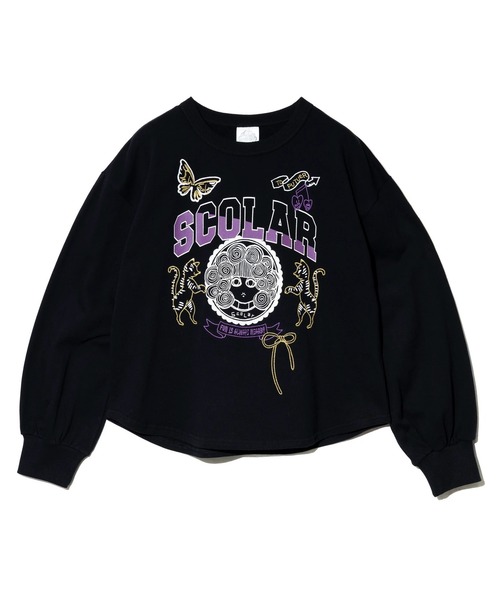 ScoLar（スカラー）の「ScoLar/スカラー　スカラー刺繍裏毛PO（スウェット・レディース・杢グレー/ブラック・FREE）」の2枚目の写真