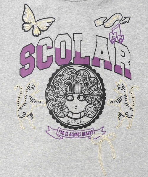 ScoLar（スカラー）の「ScoLar/スカラー　スカラー刺繍裏毛PO（スウェット・レディース・杢グレー/ブラック・FREE）」の5枚目の写真