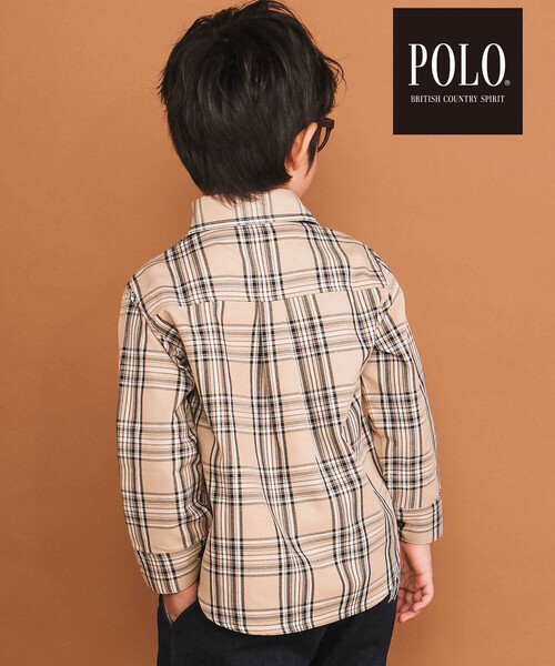 SLAP SLIP（スラップスリップ）の「【POLO BCS(ポロ・ビーシーエス)×SLAP SLIPコラボ】【お揃い】刺しゅう入り胸ポケットチェックシャツ(80~130cm)（シャツ/ブラウス・キッズ・ベージュ系その他/ブルー系その他2・80ｃｍ/90cm/120cm/100cm/130cm/110cm）」の6枚目の写真
