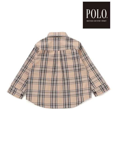 SLAP SLIP（スラップスリップ）の「【POLO BCS(ポロ・ビーシーエス)×SLAP SLIPコラボ】【お揃い】刺しゅう入り胸ポケットチェックシャツ(80~130cm)（シャツ/ブラウス・キッズ・ベージュ系その他/ブルー系その他2・80ｃｍ/90cm/120cm/100cm/130cm/110cm）」の10枚目の写真