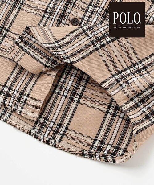 SLAP SLIP（スラップスリップ）の「【POLO BCS(ポロ・ビーシーエス)×SLAP SLIPコラボ】【お揃い】刺しゅう入り胸ポケットチェックシャツ(80~130cm)（シャツ/ブラウス・キッズ・ベージュ系その他/ブルー系その他2・80ｃｍ/90cm/120cm/100cm/130cm/110cm）」の16枚目の写真