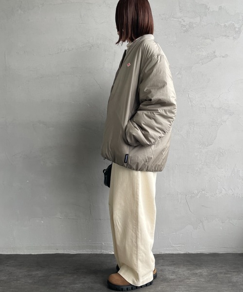 DANTON（ダントン）の「[DANTON/ダントン] ワンポイントロゴ ナイロンボンバージャケット（ブルゾン・レディース・ブラック/グレイッシュベージュ・M/S）」の9枚目の写真