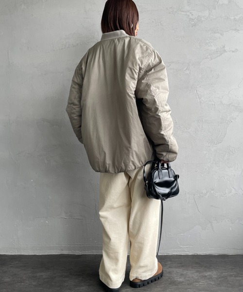 DANTON（ダントン）の「[DANTON/ダントン] ワンポイントロゴ ナイロンボンバージャケット（ブルゾン・レディース・ブラック/グレイッシュベージュ・M/S）」の10枚目の写真