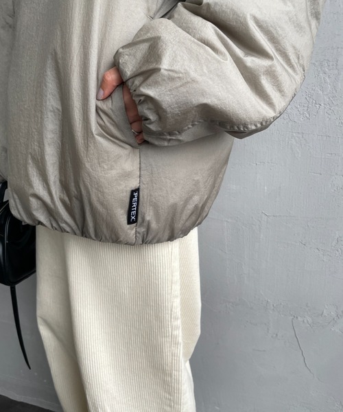DANTON（ダントン）の「[DANTON/ダントン] ワンポイントロゴ ナイロンボンバージャケット（ブルゾン・レディース・ブラック/グレイッシュベージュ・M/S）」の12枚目の写真