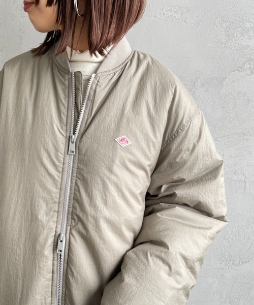 DANTON（ダントン）の「[DANTON/ダントン] ワンポイントロゴ ナイロンボンバージャケット（ブルゾン・レディース・ブラック/グレイッシュベージュ・M/S）」の11枚目の写真