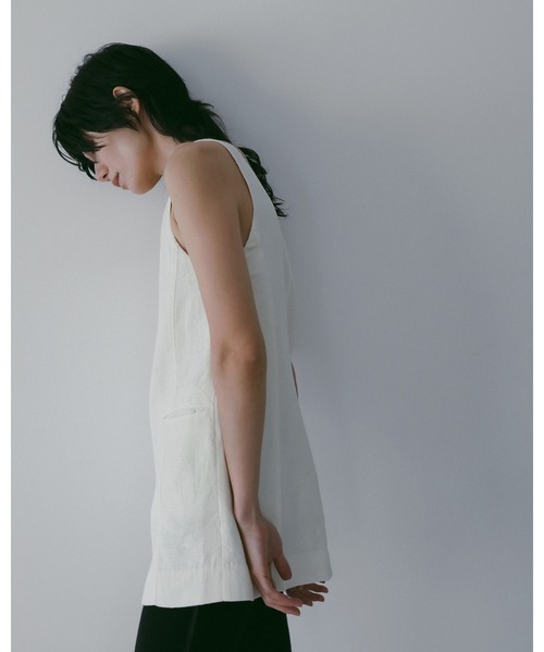 anuke（アンヌーク）の「Jacquard Square Tunic（タンクトップ・レディース・アイボリー/ネイビー・FREE）」の3枚目の写真