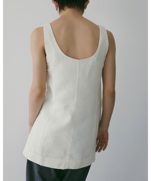 anuke（アンヌーク）の「Jacquard Square Tunic（タンクトップ・レディース・アイボリー/ネイビー・FREE）」の7枚目の写真