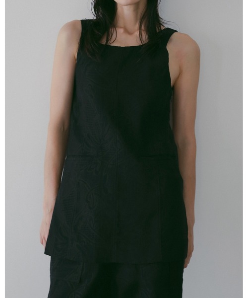 anuke（アンヌーク）の「Jacquard Square Tunic（タンクトップ・レディース・アイボリー/ネイビー・FREE）」の9枚目の写真