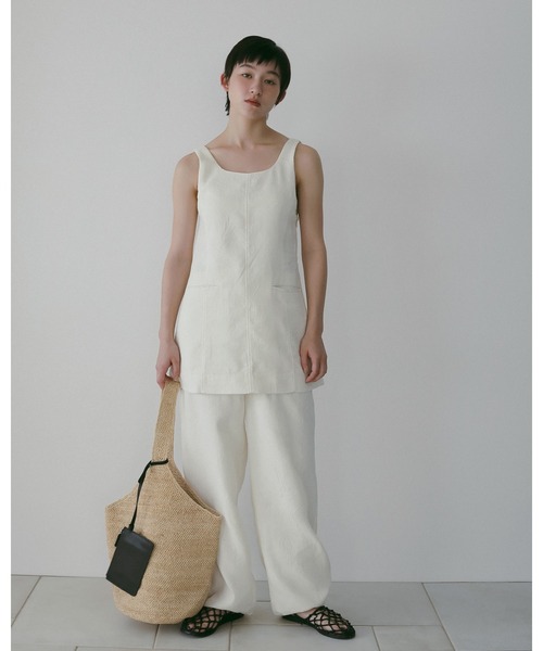 anuke（アンヌーク）の「Jacquard Square Tunic（タンクトップ・レディース・アイボリー/ネイビー・FREE）」の11枚目の写真