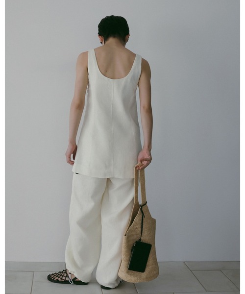 anuke（アンヌーク）の「Jacquard Square Tunic（タンクトップ・レディース・アイボリー/ネイビー・FREE）」の12枚目の写真