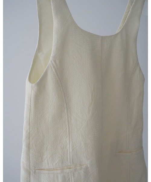 anuke（アンヌーク）の「Jacquard Square Tunic（タンクトップ・レディース・アイボリー/ネイビー・FREE）」の14枚目の写真