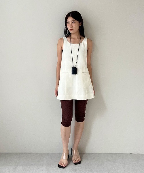anuke（アンヌーク）の「Jacquard Square Tunic（タンクトップ・レディース・アイボリー/ネイビー・FREE）」の20枚目の写真
