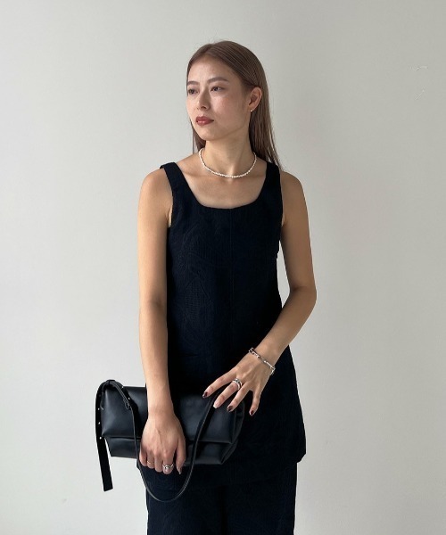 anuke（アンヌーク）の「Jacquard Square Tunic（タンクトップ・レディース・アイボリー/ネイビー・FREE）」の22枚目の写真