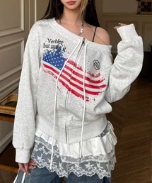 lilful（リルフル）の「【25年秋冬新作】アメリカンデザイン ジップアップスウェット（スウェット・レディース）」