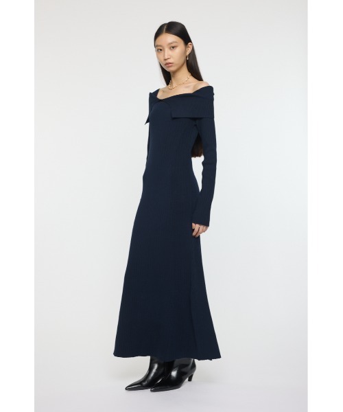 MOUSSY(マウジー)の「ASYMMETRY COLLAR ニットドレス(ワンピース・レディース・ネイビー/杢グレー/ブラック・2/1)」の17枚目の写真