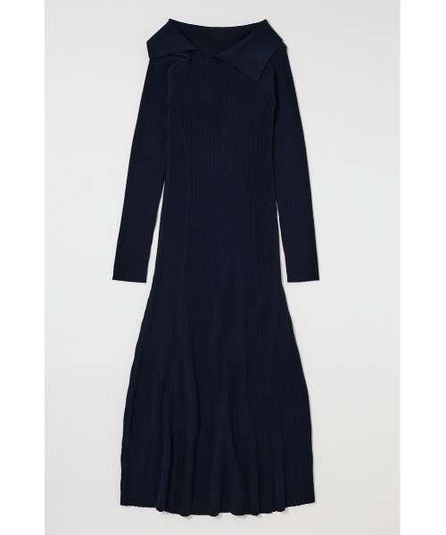 MOUSSY(マウジー)の「ASYMMETRY COLLAR ニットドレス(ワンピース・レディース・ネイビー/杢グレー/ブラック・2/1)」の19枚目の写真