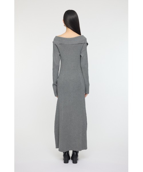 セール】ASYMMETRY COLLAR ニットドレス（ワンピース）｜MOUSSY