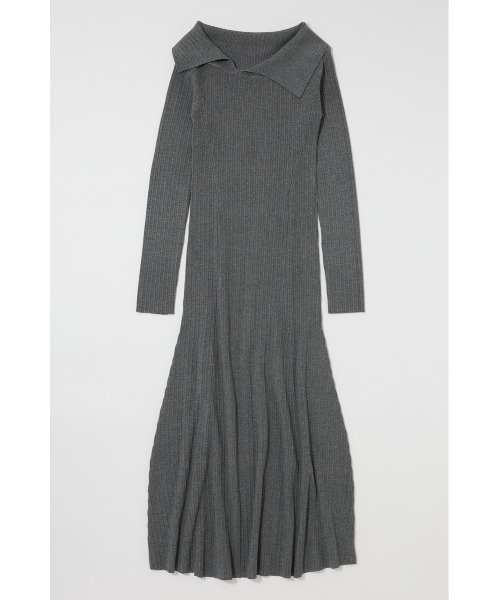 セール】ASYMMETRY COLLAR ニットドレス（ワンピース）｜MOUSSY