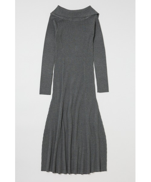 MOUSSY(マウジー)の「ASYMMETRY COLLAR ニットドレス(ワンピース・レディース・ネイビー/杢グレー/ブラック・2/1)」の14枚目の写真