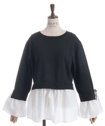 axes femme | 布帛ドッキングプルオーバー(ニット/セーター)