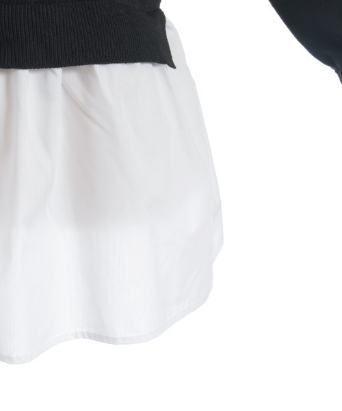 axes femme（アクシーズファム）の「布帛ドッキングプルオーバー（ニット/セーター・レディース・ワイン/ネイビー/ブラック・FREE）」の5枚目の写真