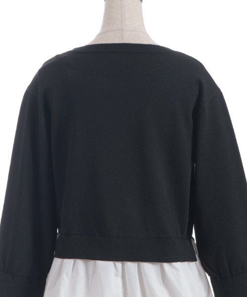 axes femme（アクシーズファム）の「布帛ドッキングプルオーバー（ニット/セーター・レディース・ワイン/ネイビー/ブラック・FREE）」の6枚目の写真