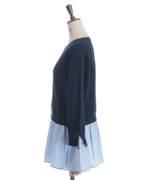 axes femme（アクシーズファム）の「布帛ドッキングプルオーバー（ニット/セーター・レディース・ワイン/ネイビー/ブラック・FREE）」の9枚目の写真