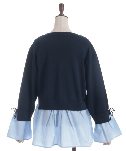 axes femme（アクシーズファム）の「布帛ドッキングプルオーバー（ニット/セーター・レディース・ワイン/ネイビー/ブラック・FREE）」の10枚目の写真