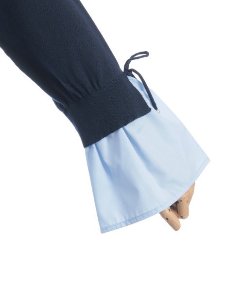 axes femme（アクシーズファム）の「布帛ドッキングプルオーバー（ニット/セーター・レディース・ワイン/ネイビー/ブラック・FREE）」の15枚目の写真