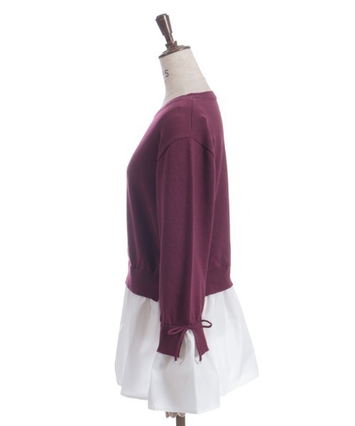 axes femme（アクシーズファム）の「布帛ドッキングプルオーバー（ニット/セーター・レディース・ワイン/ネイビー/ブラック・FREE）」の18枚目の写真