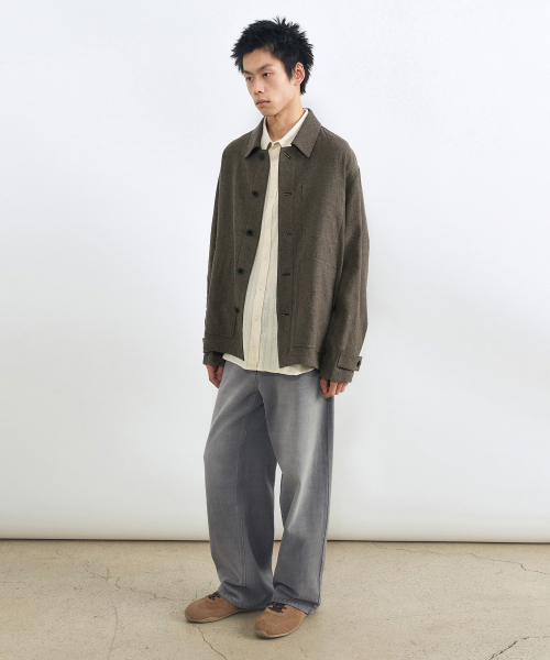 INSILENCE（インサイロンス）の「リネンフレンチワークジャケット ブラウン（デニムジャケット・レディース・その他・SMALL/MEDIUM/LARGE）」の3枚目の写真