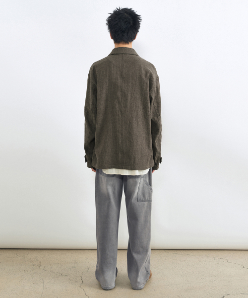 INSILENCE（インサイロンス）の「リネンフレンチワークジャケット ブラウン（デニムジャケット・レディース・その他・SMALL/MEDIUM/LARGE）」の4枚目の写真