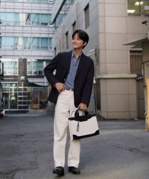 MUSINSA STANDARD（ムシンサスタンダード）の「ワンタックルーズテーパードデニムパンツ[クリーム]（デニムパンツ・メンズ・その他・29/32/31/33/26/27/28/40/38/42/36/34）」の10枚目の写真