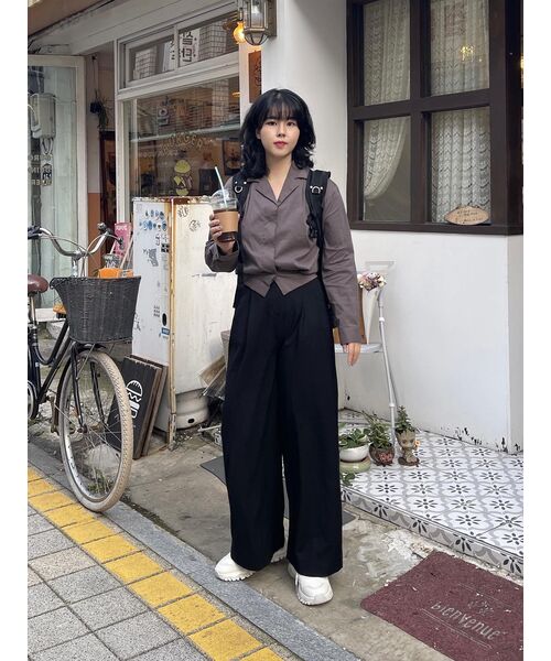 MUSINSA STANDARD WOMAN（ムシンサスタンダードウーマン）の「レディースリアルワイドベルトスラックス[ブラック]（スラックス・レディース・その他・34/32/30/29/31/24/25/26/27/28）」の18枚目の写真