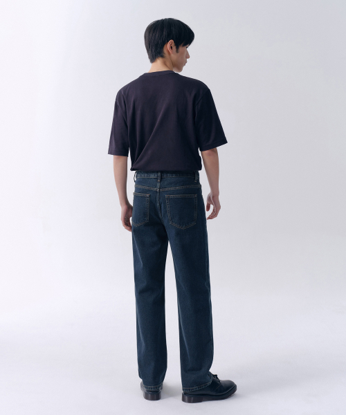 MUSINSA STANDARD（ムシンサスタンダード）の「ストレートデニムパンツ [ダークブルー]（デニムパンツ・メンズ・その他・28/29/32/30/31/33/26/27/40/38/42/36/34）」の4枚目の写真