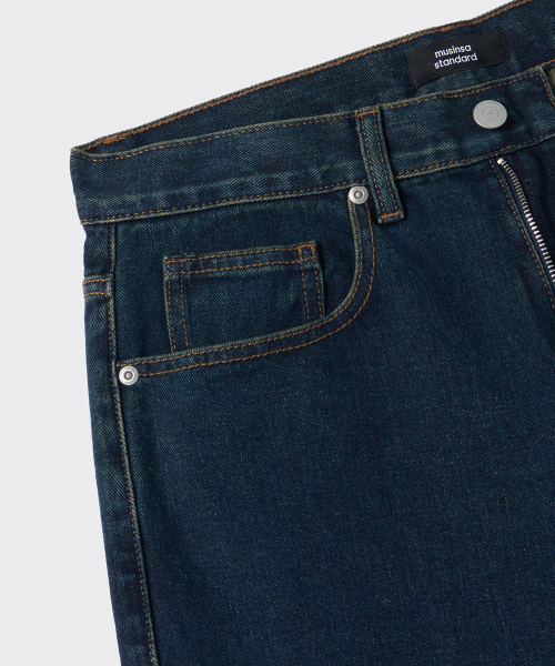 MUSINSA STANDARD（ムシンサスタンダード）の「ストレートデニムパンツ [ダークブルー]（デニムパンツ・メンズ・その他・28/29/32/30/31/33/26/27/40/38/42/36/34）」の6枚目の写真