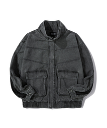 Verdnt（バーダント）の「配色切り替えラインデニムジップアップジャケット[グレー]（デニムジャケット）」