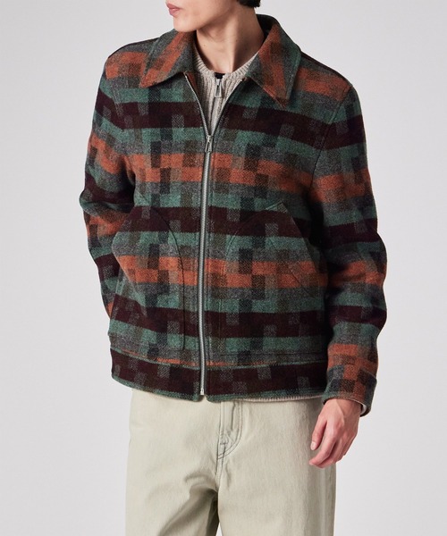 【美品】PS Paul Smith スウェード　ブルゾン　花柄　M モザイクボーダー ツィードブルゾン / 252113 669Z（ブルゾン）｜PS