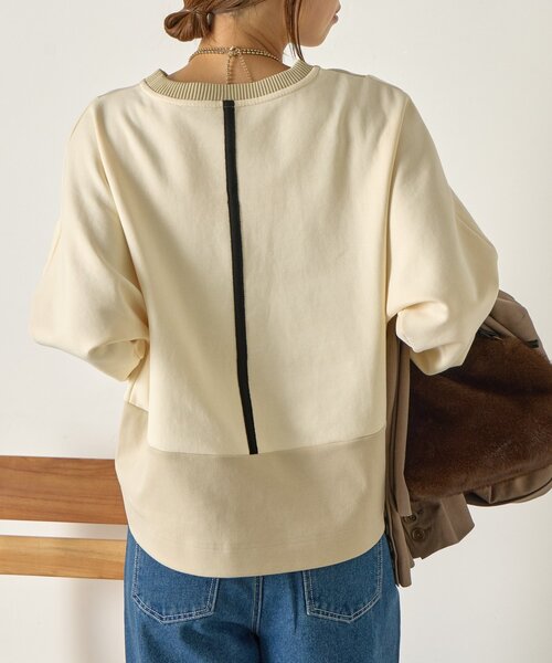 Jena espace merveilleux（ジェナ　エスパスメルヴェイユ）の「配色ドルマンダンボールカットソー（Tシャツ/カットソー・レディース・アイボリー/グレー/チャコールグレー・FREE）」の12枚目の写真