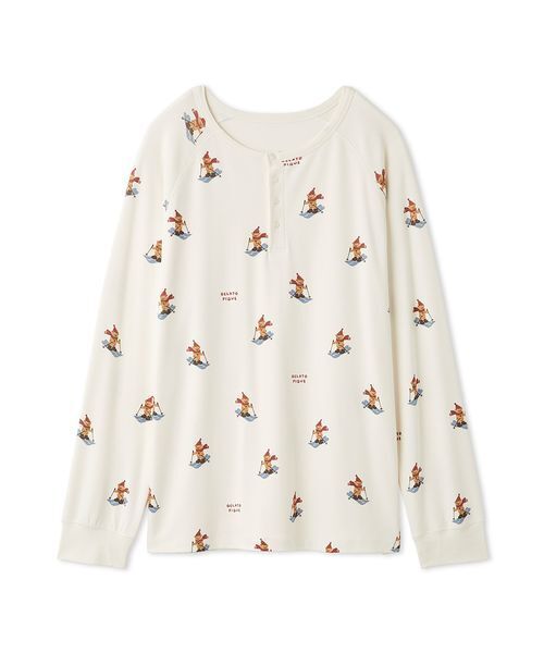 セール】【HOLIDAY】【HOMME】スキーベア柄ロンT（ルームウェア