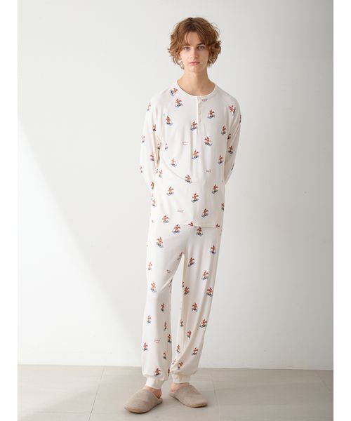 gelato pique holiday ルームウェア セール】【HOLIDAY】【HOMME】スキーベア柄ロンT（ルームウェア