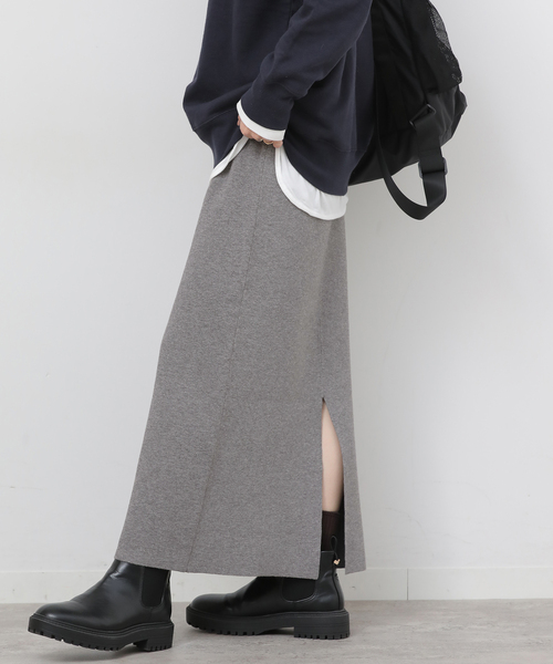 JOURNAL STANDARD relume（ジャーナルスタンダード　レリューム）の「《WEB + 一部店舗限定》ウォッシャブルミラノリブIラインスカート（スカート・レディース・チャコールグレー/ブラック/ブラウン・FREE）」の19枚目の写真
