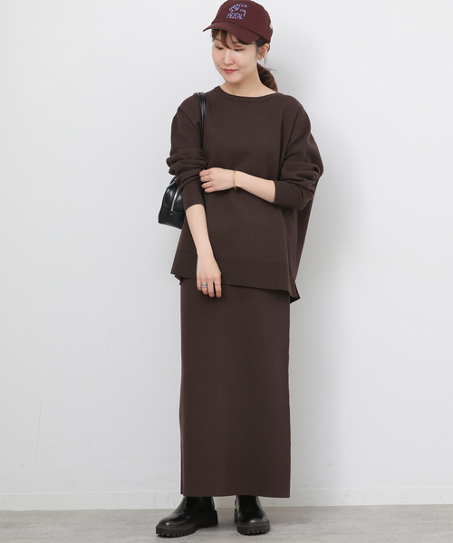 JOURNAL STANDARD relume（ジャーナルスタンダード　レリューム）の「《WEB + 一部店舗限定》ウォッシャブルミラノリブIラインスカート（スカート・レディース・チャコールグレー/ブラック/ブラウン・FREE）」の21枚目の写真