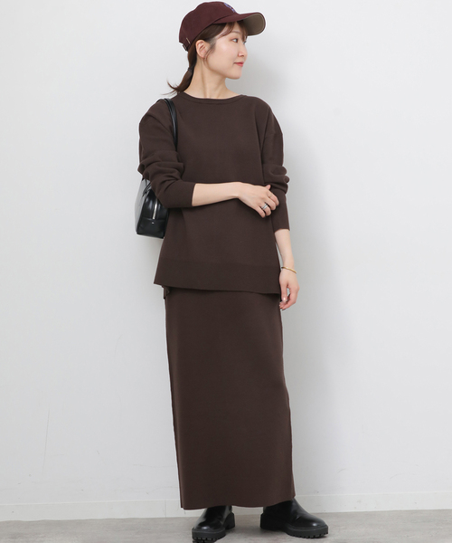 JOURNAL STANDARD relume（ジャーナルスタンダード　レリューム）の「《WEB + 一部店舗限定》ウォッシャブルミラノリブIラインスカート（スカート・レディース・チャコールグレー/ブラック/ブラウン・FREE）」の22枚目の写真