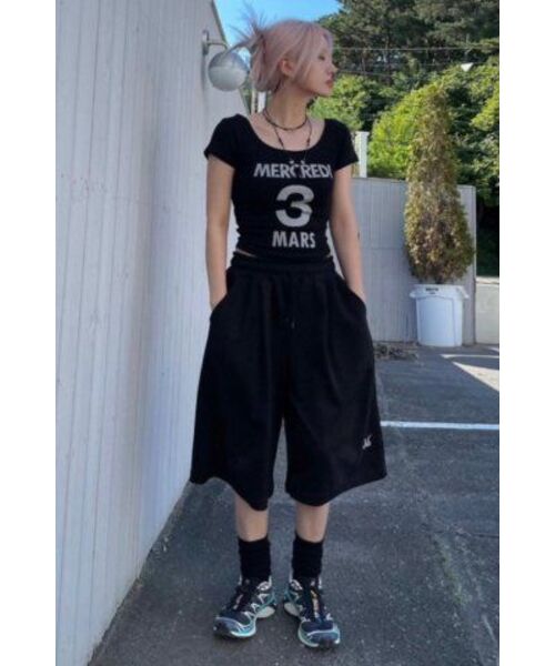 MUCENT(ムセント)の「男女共用バミューダスウェットパンツ7部パンツショートパンツ(ブラック、グレー)(その他パンツ・レディース・ブラック/グレー・FREE)」の20枚目の写真