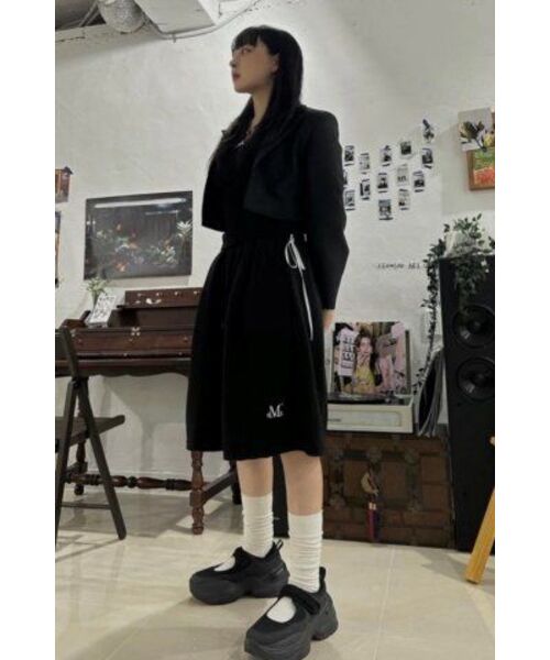 MUCENT(ムセント)の「男女共用バミューダスウェットパンツ7部パンツショートパンツ(ブラック、グレー)(その他パンツ・レディース・ブラック/グレー・FREE)」の12枚目の写真